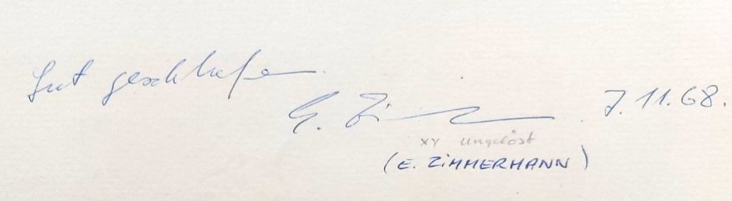 Eine alte Hotel-Gästebuchseite